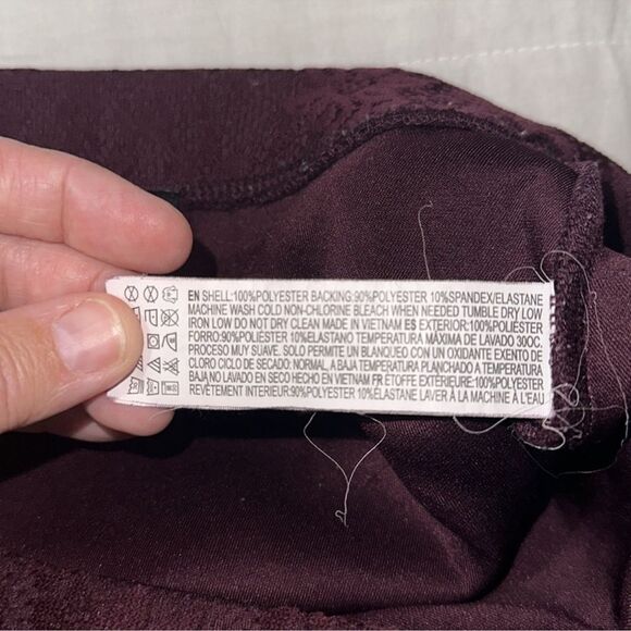 F21 M Burgundy Wine Lace A-Line Skater Flare Mini Skirt - Picture 8 of 9